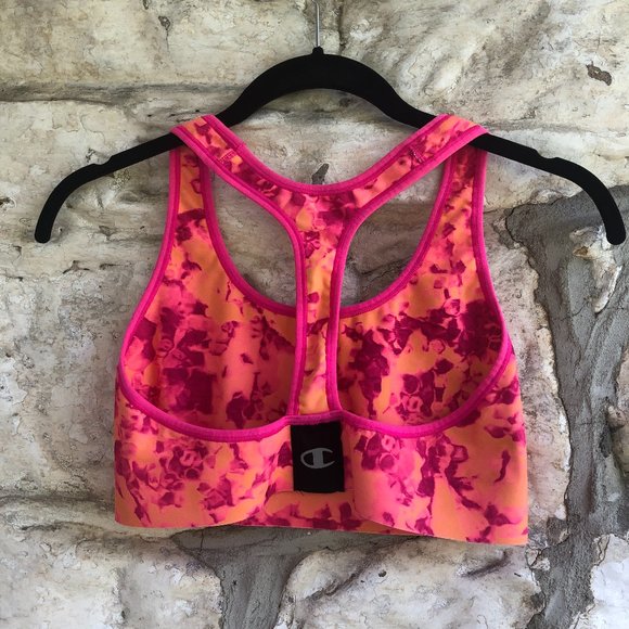 Champion Women's Pink and Orange Sports Bra - Picture 2 of 2